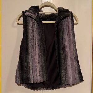 Shades of grey faux fur vest